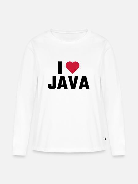 Ich liebe Java - Frauen Premium Bio Langarmshirt - Weiß