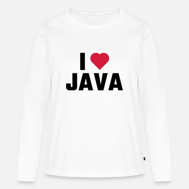Ich liebe Java - Frauen Premium Bio Langarmshirt - Weiß