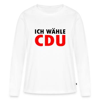 Ich wähle cdu - Frauen Premium Bio Langarmshirt - Weiß - Vorne - Julia (174cm)