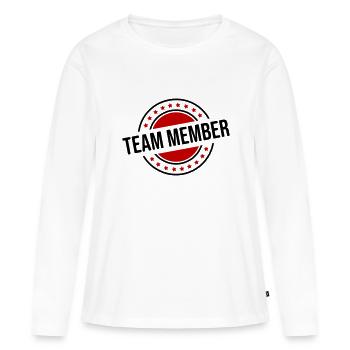 Membres de l’équipe - T-shirt manches longues Premium bio Femme - blanc - Devant - Julia (174cm)