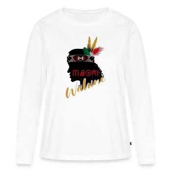 Maori - T-shirt manches longues Premium bio Femme - blanc - Devant - Julia (174cm)