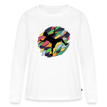 Bloc - T-shirt manches longues Premium bio Femme - blanc - Devant - Julia (174cm)