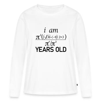 Formule Math Age - T-shirt manches longues Premium bio Femme - blanc - Devant - Julia (174cm)