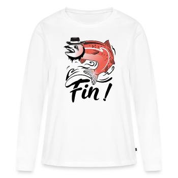 Französischer Flossen spruch - Frauen Premium Bio Langarmshirt - Weiß - Vorne - Julia (174cm)