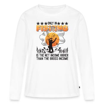 Net Income Fishing - Women's Premium Organic Long Sleeve Shirt - white - Front - Julia (174cm)