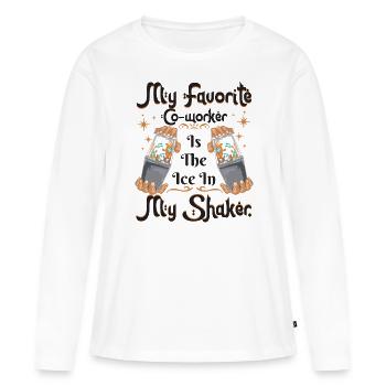 Requinquier - T-shirt manches longues Premium bio Femme - blanc - Devant - Julia (174cm)