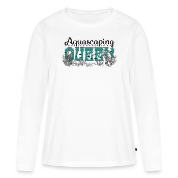 Reine de l’aquascaping - T-shirt manches longues Premium bio Femme - blanc - Devant - Julia (174cm)