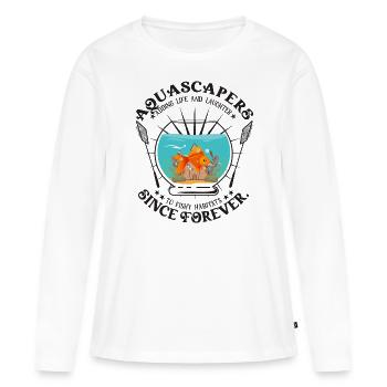 Ajouter de la vie et des rires aux habitats des poissons - T-shirt manches longues Premium bio Femme - blanc - Devant - Julia (174cm)