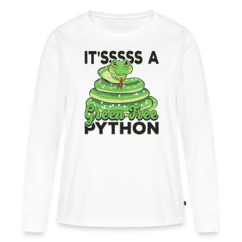 c’est un python arborescent vert - T-shirt manches longues Premium bio Femme - blanc - Devant - Julia (174cm)