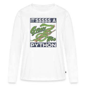 c’est un python arborescent vert - T-shirt manches longues Premium bio Femme - blanc - Devant - Julia (174cm)