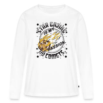 L’observation des étoiles est ma passion. Pas de comètes. - T-shirt manches longues Premium bio Femme - blanc - Devant - Julia (174cm)