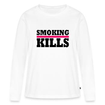 Smoking kills - T-shirt manches longues Premium bio Femme - blanc - Devant - Julia (174cm)
