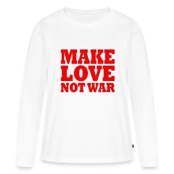 Make love not war - T-shirt manches longues Premium bio Femme - blanc - Devant - Julia (174cm)