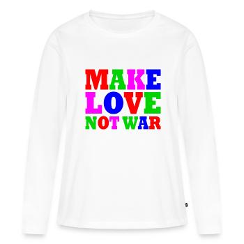 Make love not war - T-shirt manches longues Premium bio Femme - blanc - Devant - Julia (174cm)
