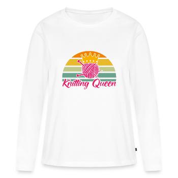 Stricken Stricken Lustiger Stricker Geschenk - Frauen Premium Bio Langarmshirt - Weiß - Vorne - Julia (174cm)