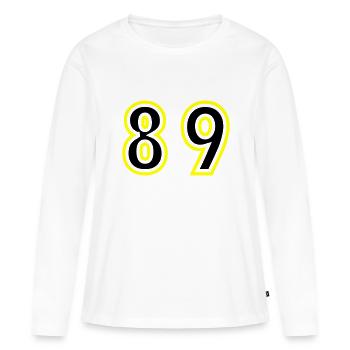 89 Zahl College - Frauen Premium Bio Langarmshirt - Weiß - Vorne - Julia (174cm)