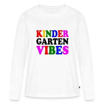 kindergarten vibes - T-shirt manches longues Premium bio Femme - blanc - Devant - Julia (174cm)