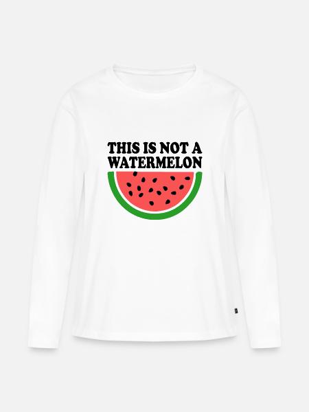 THIS IS NOT A WATERMELON - Frauen Premium Bio Langarmshirt - Weiß