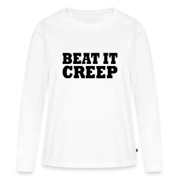 Beat it creep - T-shirt manches longues Premium bio Femme - blanc - Devant - Julia (174cm)