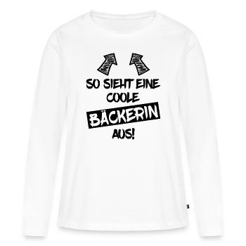 Bäckerin Backen Lustiger Spruch - Frauen Premium Bio Langarmshirt - Weiß - Vorne - Julia (174cm)
