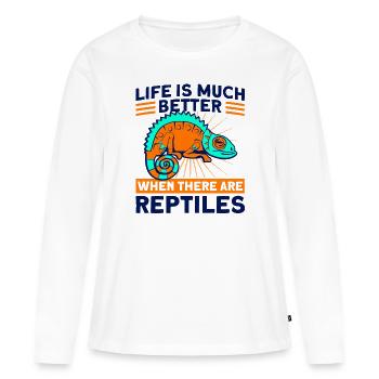 Reptile Lovers Reptile Snake Cadeau - T-shirt manches longues Premium bio Femme - blanc - Devant - Julia (174cm)