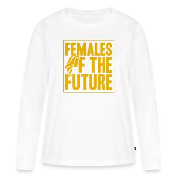 Égalité des sexes Égalité des sexes - T-shirt manches longues Premium bio Femme - blanc - Devant - Julia (174cm)