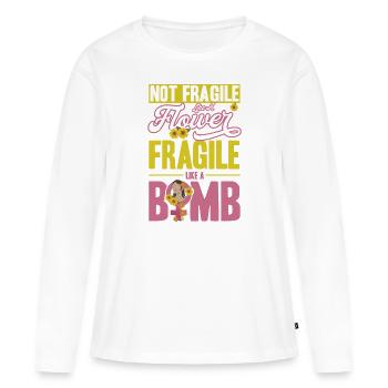 Égalité des sexes Égalité des sexes - T-shirt manches longues Premium bio Femme - blanc - Devant - Julia (174cm)
