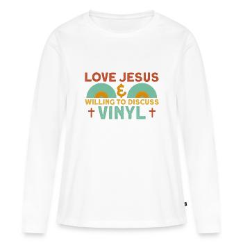 Record Record Collector LP Collector - Women's Premium Organic Long Sleeve Shirt - white - Front - Julia (174cm)