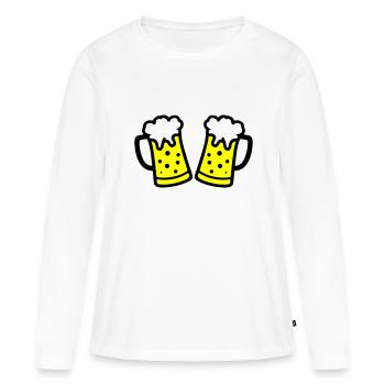 Chope de bière symbole de bière - T-shirt manches longues Premium bio Femme - blanc - Devant - Julia (174cm)