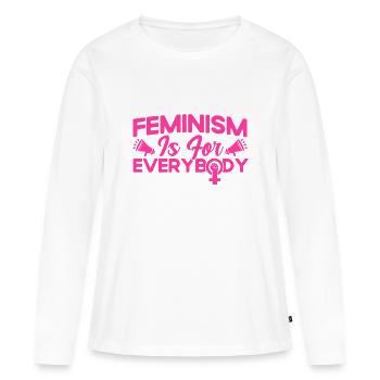 Droits des femmes Autonomisation féministe - T-shirt manches longues Premium bio Femme - blanc - Devant - Julia (174cm)