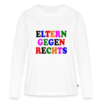 Eltern gegen rechts - Frauen Premium Bio Langarmshirt - Weiß - Vorne - Julia (174cm)
