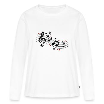 Notes de musique Symboles Musique - T-shirt manches longues Premium bio Femme - blanc - Devant - Julia (174cm)