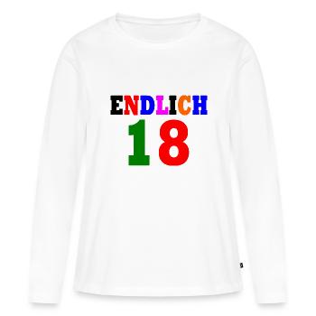 Endlich 18 - Frauen Premium Bio Langarmshirt - Weiß - Vorne - Julia (174cm)