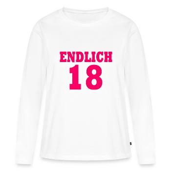 Endlich 18 - Frauen Premium Bio Langarmshirt - Weiß - Vorne - Julia (174cm)