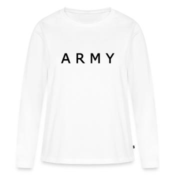 Army - Women's Premium Organic Long Sleeve Shirt - white - Front - Julia (174cm)
