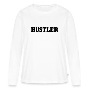Hustler - T-shirt manches longues Premium bio Femme - blanc - Devant - Julia (174cm)