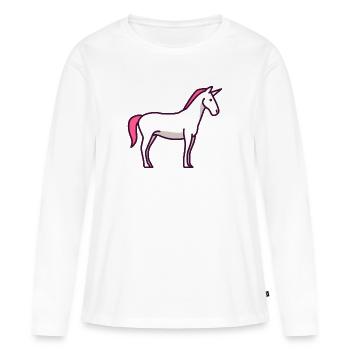 Licorne - licorne - T-shirt manches longues Premium bio Femme - blanc - Devant - Julia (174cm)