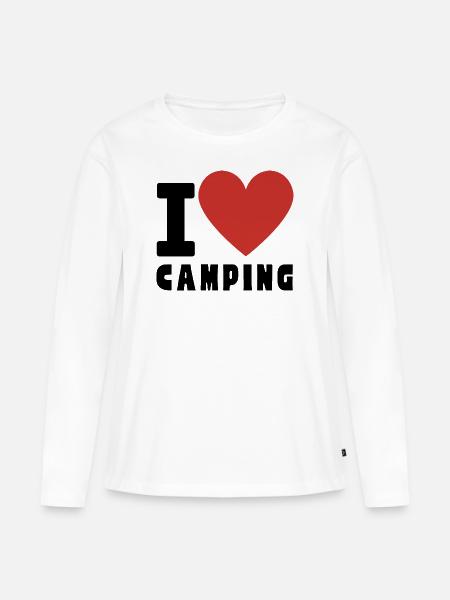 I Love CAMPING - Premium økologisk langærmet T-shirt til kvinder - hvid
