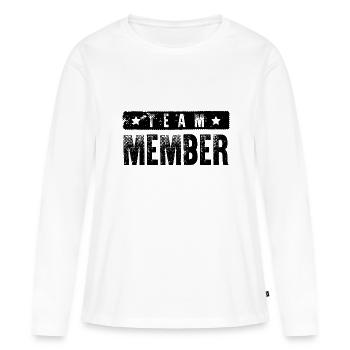 Membres de l’équipe - T-shirt manches longues Premium bio Femme - blanc - Devant - Julia (174cm)