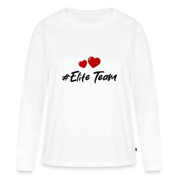 Amour du cœur de l’équipe d’élite - T-shirt manches longues Premium bio Femme - blanc - Devant - Julia (174cm)