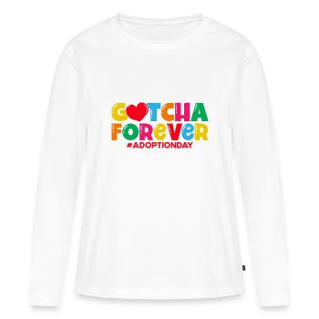 Adoption d’enfants Adoption Parents d’accueil - T-shirt manches longues Premium bio Femme - blanc - Devant - Julia (174cm)