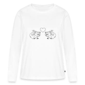 Stinker Comic Couple Love - Women's Premium Organic Long Sleeve Shirt - white - Front - Julia (174cm)