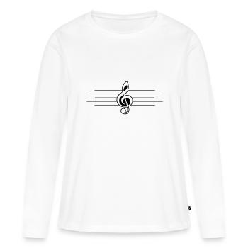 Notenschlüssel Musik - Frauen Premium Bio Langarmshirt - Weiß - Vorne - Julia (174cm)