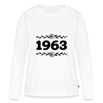 1963 Vintage 1963 Retro 1963 Anniversary 1963 - Women's Premium Organic Long Sleeve Shirt - white - Front - Julia (174cm)