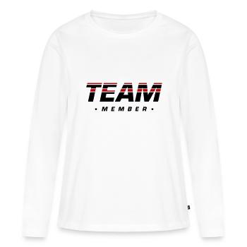 Membres de l’équipe - T-shirt manches longues Premium bio Femme - blanc - Devant - Julia (174cm)