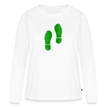 Green Grass Steps - T-shirt manches longues Premium bio Femme - blanc - Devant - Julia (174cm)