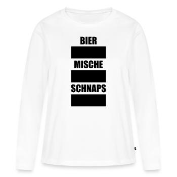 Bier Schnaps Kreide Alkohol Party Geschenk - Frauen Premium Bio Langarmshirt - Weiß - Vorne - Julia (174cm)
