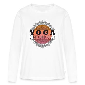 Yoga Spirit - T-shirt manches longues Premium bio Femme - blanc - Devant - Julia (174cm)