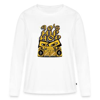90's rap old school des années 90 - T-shirt manches longues Premium bio Femme - blanc - Devant - Julia (174cm)