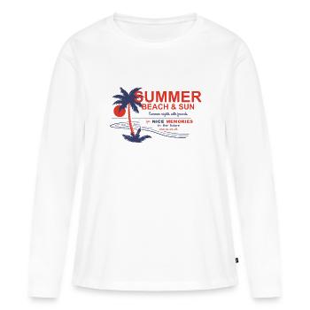 Sommer mit Freunden Erinnerung - Frauen Premium Bio Langarmshirt - Weiß - Vorne - Julia (174cm)